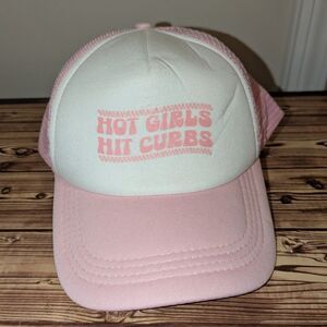 Pink hot girls hit curbs adjustable trucker hat